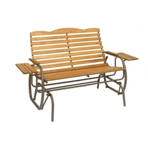 Jack Post CG-12T Steel/Wood Hi-Back 500 lbs. Capacity Double Glider with Trays - Picture 1 of 1
