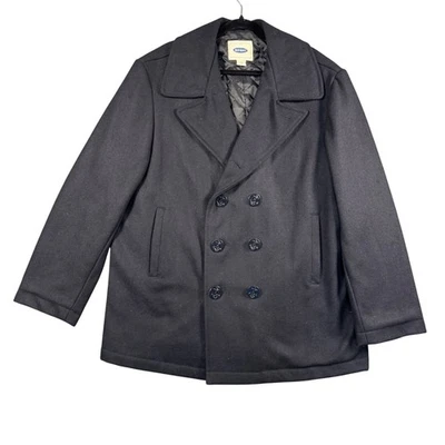 VTG Y2K Old Navy Mens Navy Wool Peacoat Double Breasted Quilted Lined Jacket L - Image 1 of 4