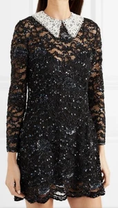 Ashish verziertes Spitzen Pailletten Kleid Wednesday Addams Halloween Kostüm klein - Bild 1 von 16