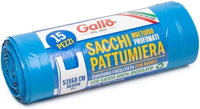 , 15 Sacchetti Spazzatura in Plastica Riciclata, 100% Riciclato, 53X68Cm, 30Litr - Immagine 1 di 4