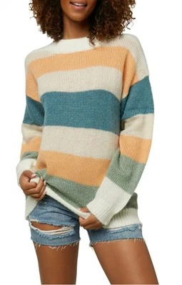 Suéter ONeill Floyd a Rayas Cuello Simulado Multicolor Rayas Para Mujer XLarge Foto 1 de 4