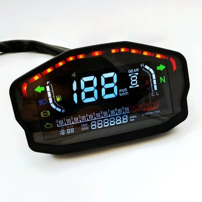 1Pc Digital Motorcycle Dash Panel LCD Dashboard Black Odometer Sunscreen Durable - Image 1 of 4