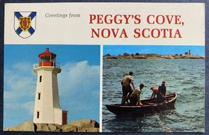 Saluti da Peggys Cove Faro Nuova Scozia Cartolina Cromata Pubblicata - Foto 1 di 2