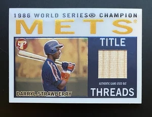 Darryl Strawberry 2005 Topps Prístino #TT-DS-Juego Usado Bate - 1986 METS - Imagen 1 de 2