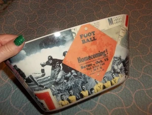 Melamin Servierschale Fußball Vintage-Stil Homecoming groß 11 x 11 x 5 NEU - Bild 1 von 7