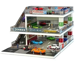 1/64 Diorama Diecast Garage Model LED Multi-Story Model Car Scene Display Case - Picture 1 of 27