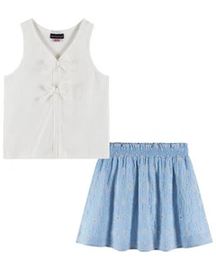 Andy & Evan Rib Knit Tank & Skirt Set - Picture 1 of 4