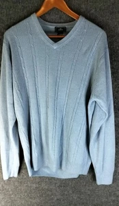 Dockers Sweater Men's Size XL Blue V-Neck Long Sleeve Pullover - Picture 1 of 9