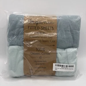 100% Bio Baumwolle Bettwäsche für The Guave Lotus Reisebett 2er Set Baby Blau - Bild 1 von 2