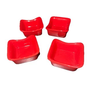 Rachel Ray Small 3 oz Square Red Ramekins - Set of 4 Stoneware - Picture 1 of 3