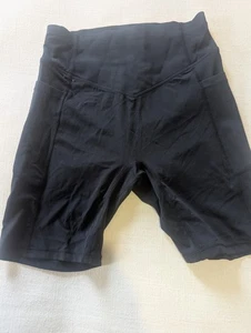 Halara Women High Waisted Biker Short Size S 6: Inseam Black Pocket Athletic Gym - Picture 1 of 11