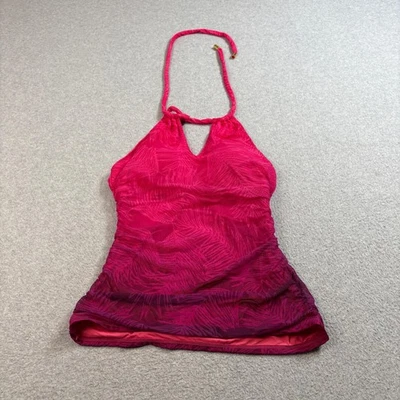 Lauren Ralph Lauren Tankini Swimsuit Top Womens Size 8 Pink Halter Slimming Fit - Image 1 of 4
