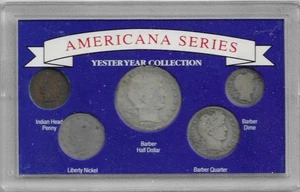 Americana Series 1906 Half 1941 Quarter 1912 Dime 1907 Nickel 1896 Indian Head - Picture 1 of 2