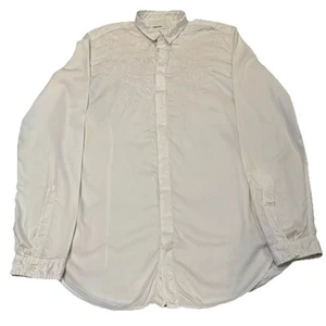 Diesel Embroidered Button Up Shirt Men’s Xl Cream Western - Picture 1 of 10