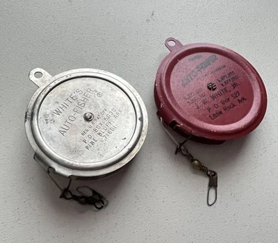 2 carretes de pesca vintage WHITE'S AUTO-PESHER - Pine Bluff y Little Rock, AR - RARO Foto 1 de 4