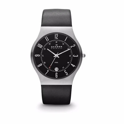 Skagen Sundby 233XXLSLB Men's Midnight Leather Analog Dial Quartz Watch AEA232 - Image 1 of 4