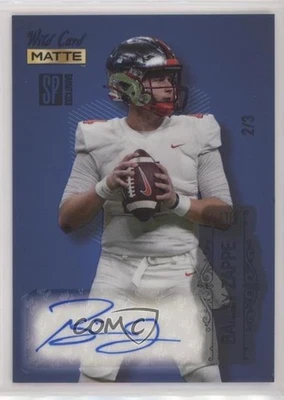 2022 Wild Card Matte SP Exclusive Football Blue /3 Bailey Zappe Rookie Auto RC - Image 1 of 2