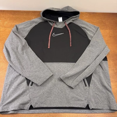 Nike Hoodie Mens 4XL Gray Therma Fit Pullover Training Long Sleeve Swoosh - Image 1 of 4