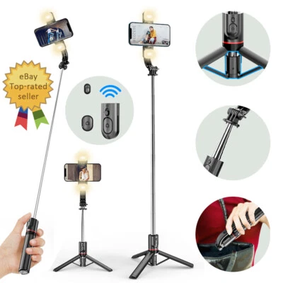 Rotating Tripod Unipod Selfie Stick Wireless Bluetooth Remote For Mobile Phone - Image 1 of 4