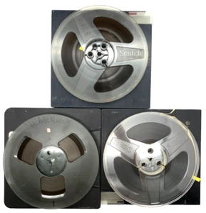 MEMOREX & SCOTCH 7" REEL TAPE LOT x3 WITH HARDSHELL CASE - Picture 1 of 4