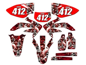 2005-2007 CRF 450 X JESTER Red Senge Graphics Kit Compatible with Honda - Foto 1 di 10