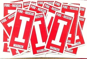 25 DISABLED PERSON FIRE RESCUE MARKERS - TWENTY-FIVE INVALID RESCUE DECALS - Picture 1 of 1