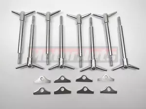 SBC Chevy Chrome T-Bar Valve Cover Hold Down Mini Tab Wing Nut 283 305327350383 - Picture 1 of 2