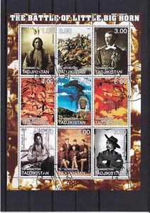 SA30d Tajikistan 2001 Battle of the Little Bighorn used sheet cinderella - Imagen 1 de 1