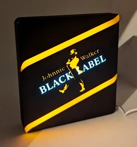 Mancave Bar Garage Desktop Decor LED box Classic sign for Johnnie Walker Whiskey - Picture 1 of 1