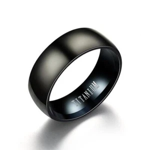 Titan Bandring Ring unisex matt schwarz Edelstahlring ertitbl190917171104 - Picture 1 of 6