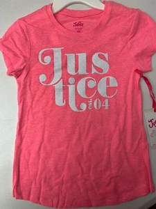 NEW!!! Justice Girls T-shirt Top Size M (10) Pink - Picture 1 of 2