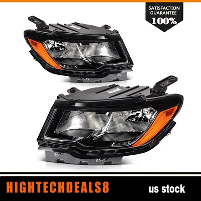Headlight Assembly For 2017 2018 2019 2020 2021 Jeep Compass Halogen Style Pair - Image 1 of 4