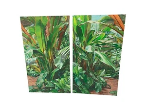 Par de Heliconia-palmas acrílicas sobre lienzo firmadas por la artista Elyse. - Imagen 1 de 9