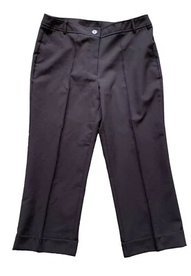 NY&C Womens Dark Brown Cuffed Straight Leg Dress Pants Career Size 10 Inseam 25" - Image 1 of 4