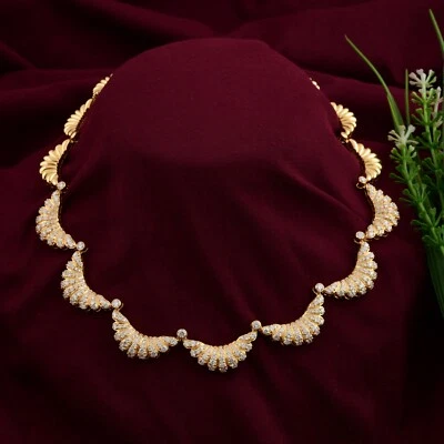 6.96 Ct Lab Grown CVD Round Diamond Charm Choker Necklace 18k Multi Tone Gold - Image 1 of 4