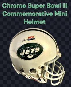 N.Y. JETS CHROME SUPER BOWL III AUTHENTIC RIDDELL MINI HELMET *READ* - Picture 1 of 12