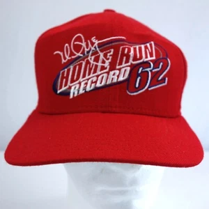 Vintage Mark McGwire Home Run Record 62 Red Snapback Baseball Cap Hat New - Picture 1 of 5