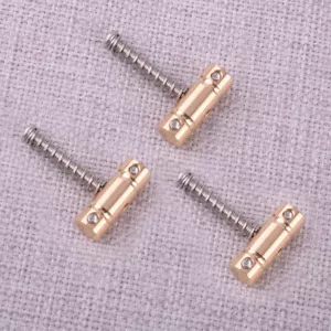 3pcs Brass Compensated Telecaster Saddles Set for Tele Guitar Bridge Vintage - Imagen 1 de 5