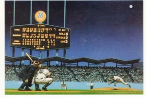 1996 Baseball Ad postcard Dodger Sandy Koufax by Bill Purdom Perfect night - Picture 1 of 2