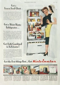 1947 Kelvinator Refrigerator Vintage Ad Frozen food chest both combined - Picture 1 of 1