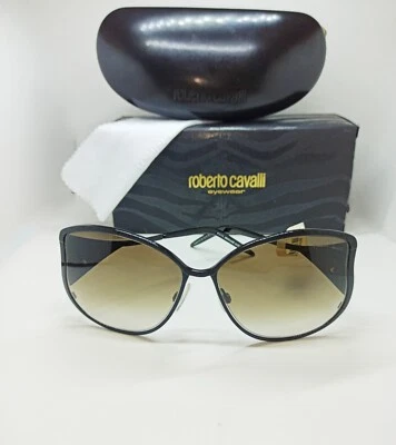 NEW RARE ROBERTO CAVALLI Mughetto RC671S 01F Black Metal Frame/ Brown Gradient - Image 1 of 4