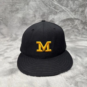 Vintage Michigan Wolverines Hat Blue 7 New Era 5950 Pro Model 100% Wool - Picture 1 of 10