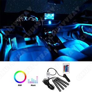 RGB LED Car Interior Accessories Floor Decorative Atmosphere Strip Lamp Lights - Picture 1 of 12