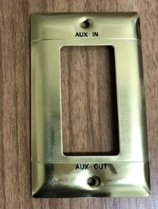 LeGrand SB26-PB Single Gang Brass Wall Plate AUX In & Out - Picture 1 of 2