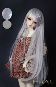 Peluca de plata ahumada recta larga de 6-7" 1/6 BJD LUTS muñeca SD DZ DOD MSD cabello UAL# - Imagen 1 de 9