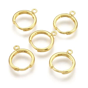 10 piezas pendientes de aro chapados en oro real con palanca trasera de latón 17x13,5 mm - Imagen 1 de 3