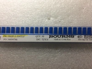 3362P-1-104TLF BOURNS RES TRIMMER 100K OHM 0.5W PC PIN TOP ROHS 12 PIECES - Picture 1 of 1