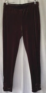 Zenergy by Chico's size L 2 Brown Stretch Velvet Pull On Pants Gathered Ankle - Picture 1 of 5