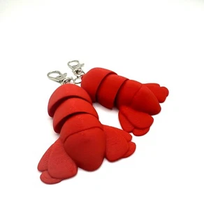 Articulating lobster tail keychain - backpack charm - summer fun - fidget toy - Picture 1 of 5