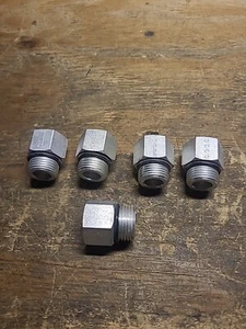(5) PARKER ORB REDUCERS.. 8-6.. F50G5-STEEL..MALE-3/4-16....FEMALE-9/16-18...NOS - Picture 1 of 8